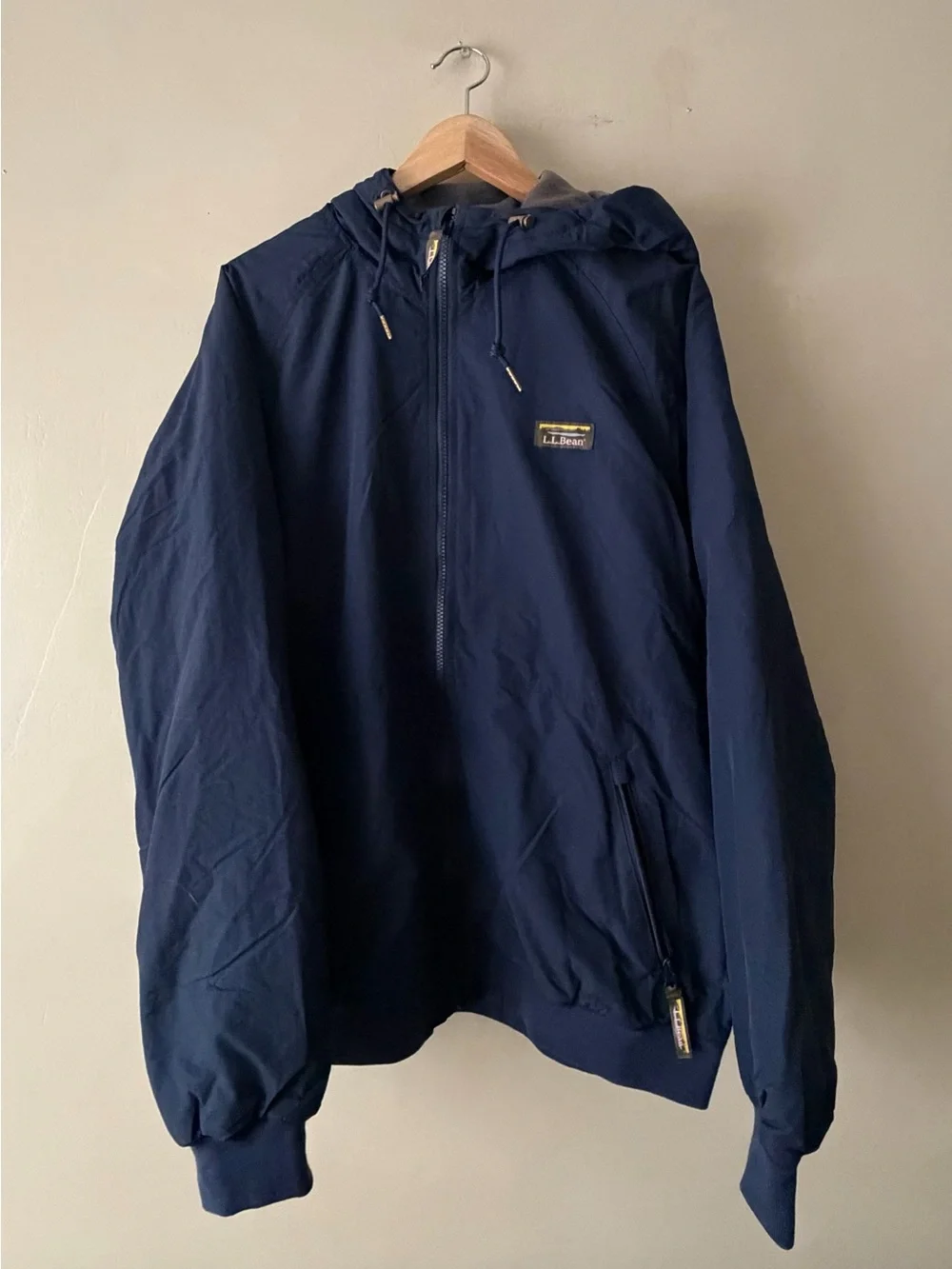 L.L. Bean Men's Navy Hooded Jacket XL 788
